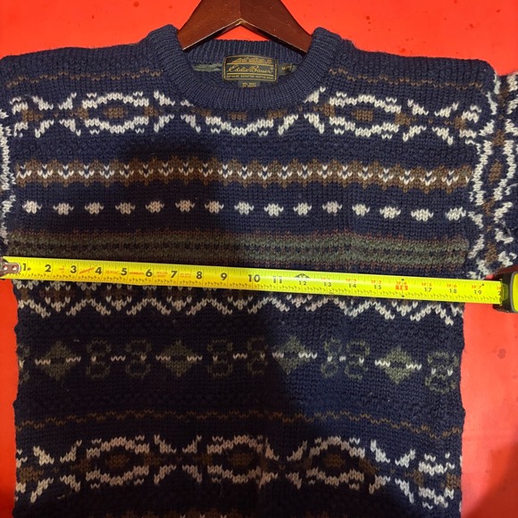 Eddie Bauer Men's Fair Isle Sweater Blue Size M - Picture 5 of 6